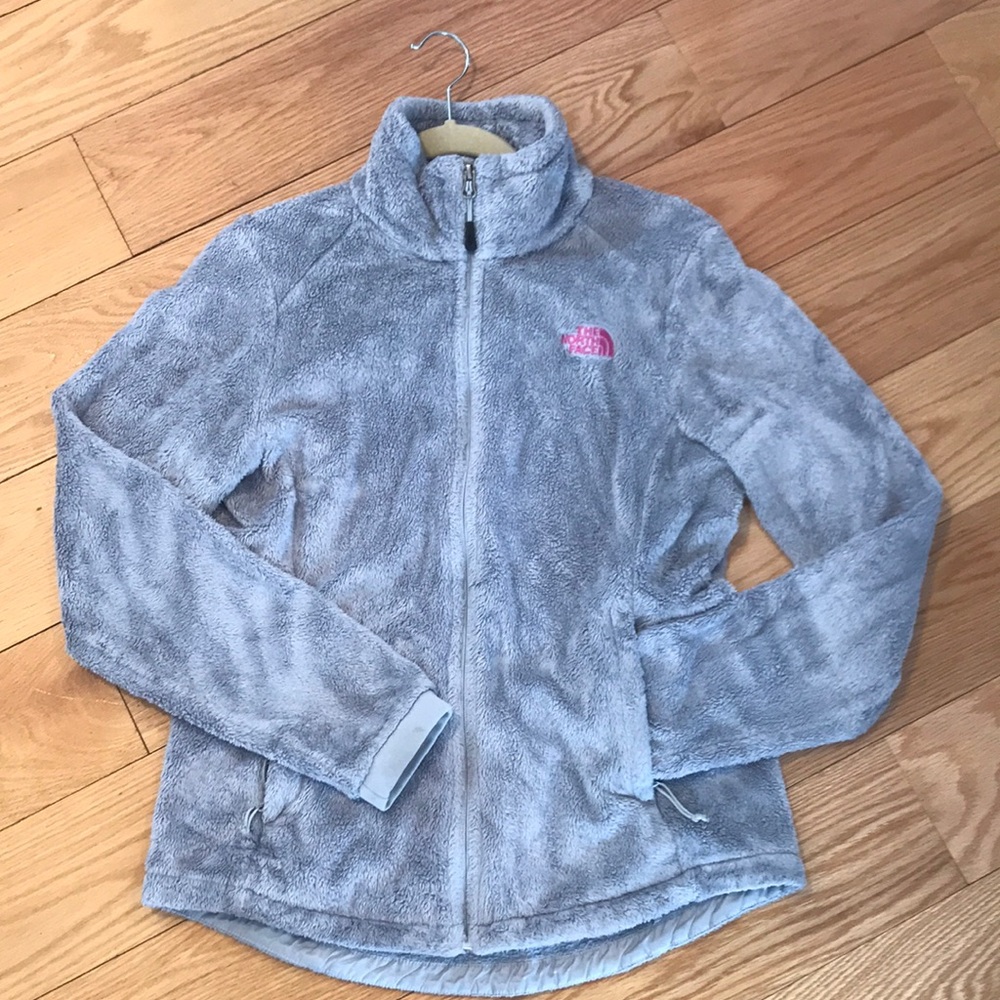 Fuzzy grey The North Face zip up